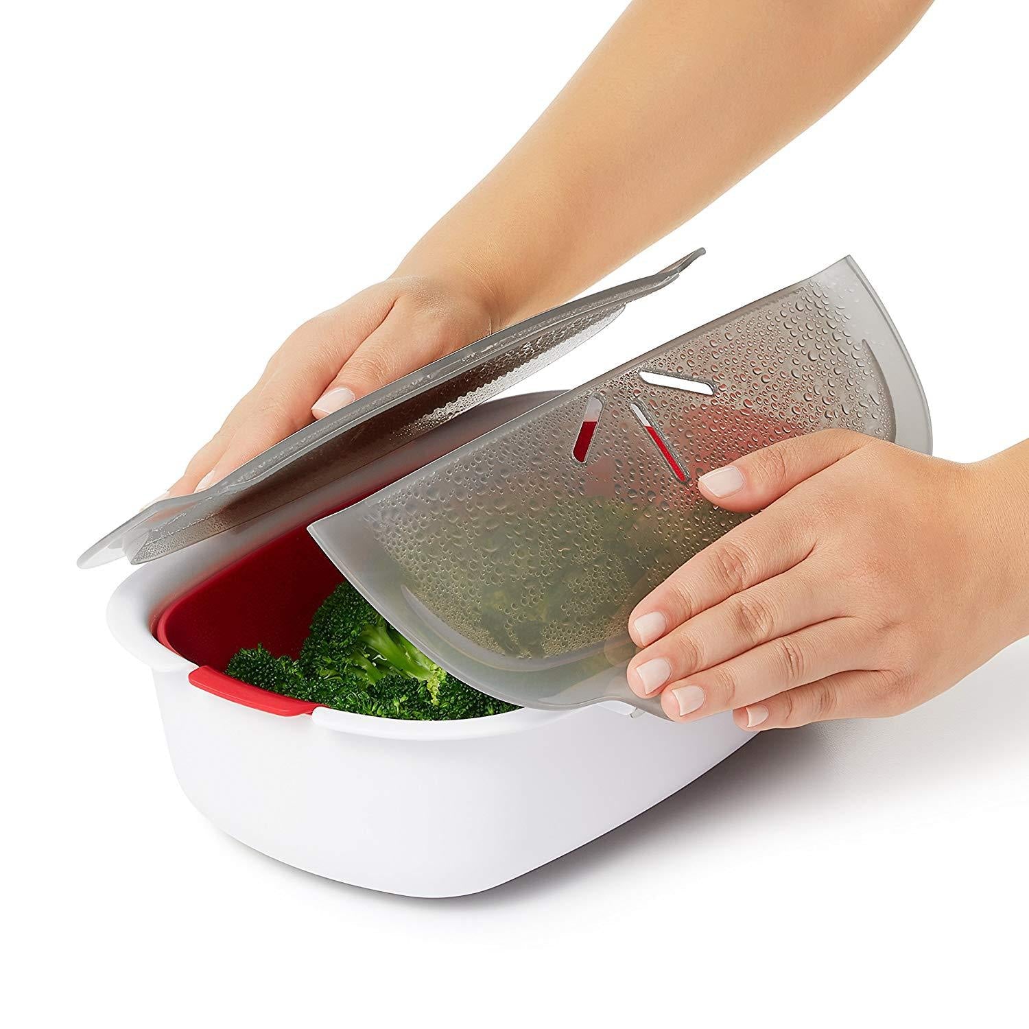 Microwave Oven Steamer - Red