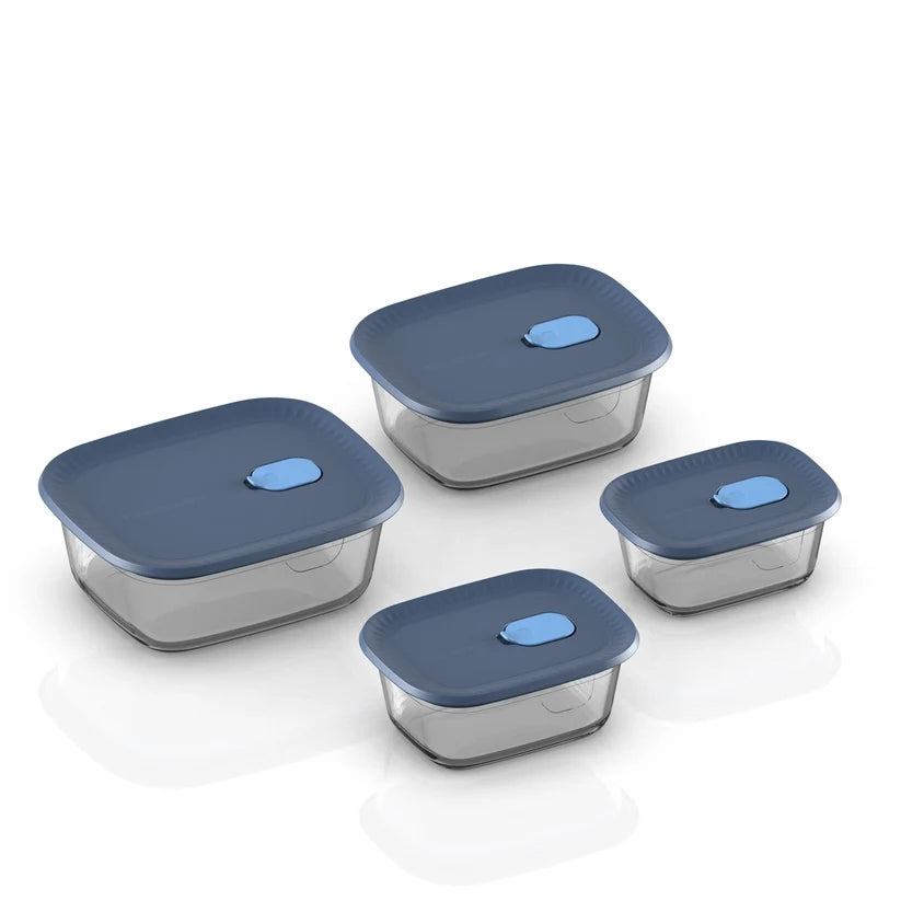 Glass Rectangular Set of 4